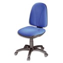 Chaise dactylo Webstar à contact permanent coloris bleu - Sans accoudoirs