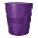 LEITZ Corbeille à papier 15L - Wow violette - Diam 29 x H32,4 cm