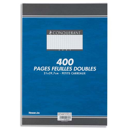 Copies doubles 400 pages petits carreaux format A4 21 x 29,7 cm Metric  Clairefontaine - perforées sur