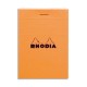 RODHIA Bloc de direction 160 pages (80 feuilles) papier velin surfin 80 grammes Couverture orange.