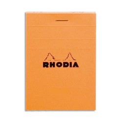 RODHIA Bloc de direction 160 pages (80 feuilles) papier velin surfin 80 grammes Couverture orange.